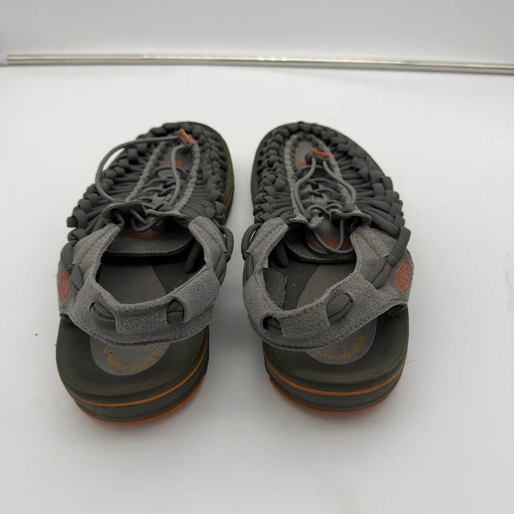 Keen Uneek Grey Orange Cord Sandals Mens 10 1018601 Outdoor Water Shoes